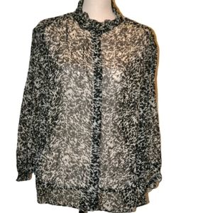 Ba&sh ELIA CHEMISE SHIRT BLACK TAN LARGE